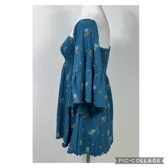 NWT Free People Small Lana Off the Shoulder Tunic in Mermaid Combo - Picture 5 of 12